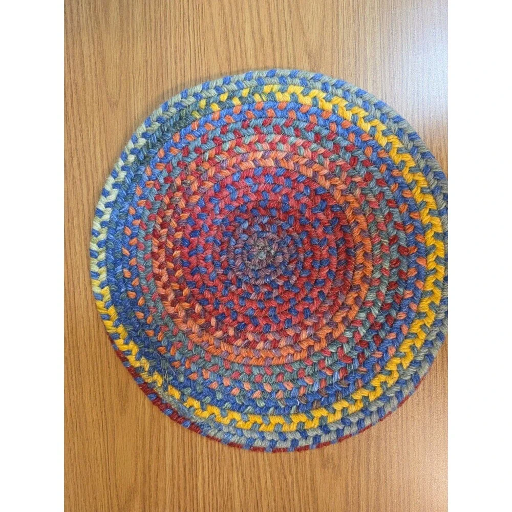 Capel American Legacy Braided Rug Primary Multi Color Chair Pad,Accent Rug 4 Pc